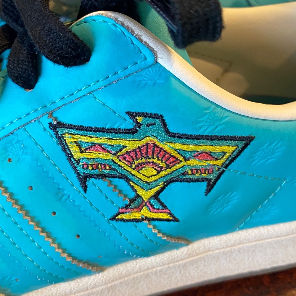 ADIDAS ARIZONA X SUPERSTAR LOW TOP SHOES TEAL HAVE AN ICED DAY MENS 10.5